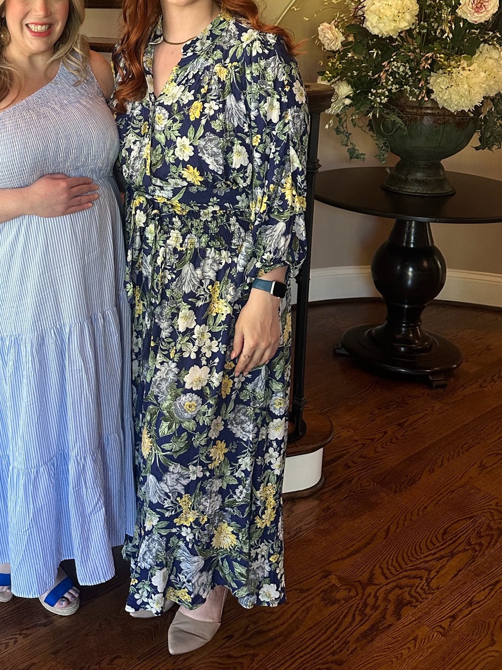 Floral Long Sleeve Navy Maxi Matching Set